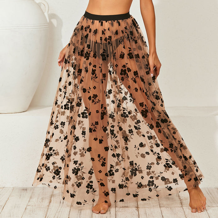 Summer Skirt Sexy See-through Polka Dot Printing Beach Sun Protection Shirt