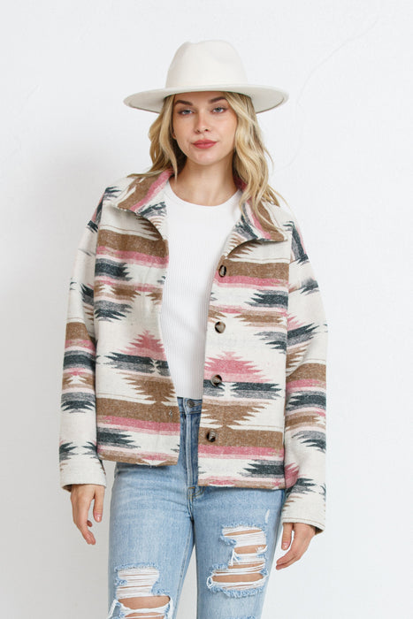 Autumn Winter Popular Women Woolen Jacket Aztec Coat