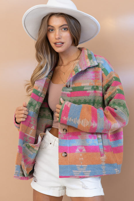 Autumn Winter Popular Women Woolen Jacket Aztec Coat