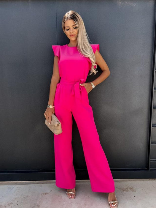 New High Waist Commuter Waist Strap Jumpsuit