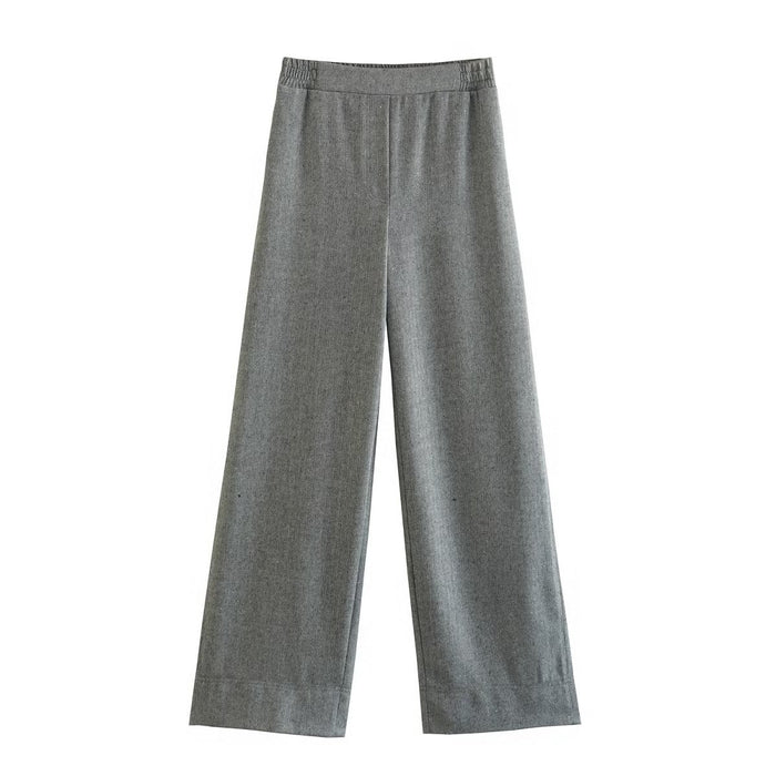 F00168596 Herringbone Twill Wide Leg Pants