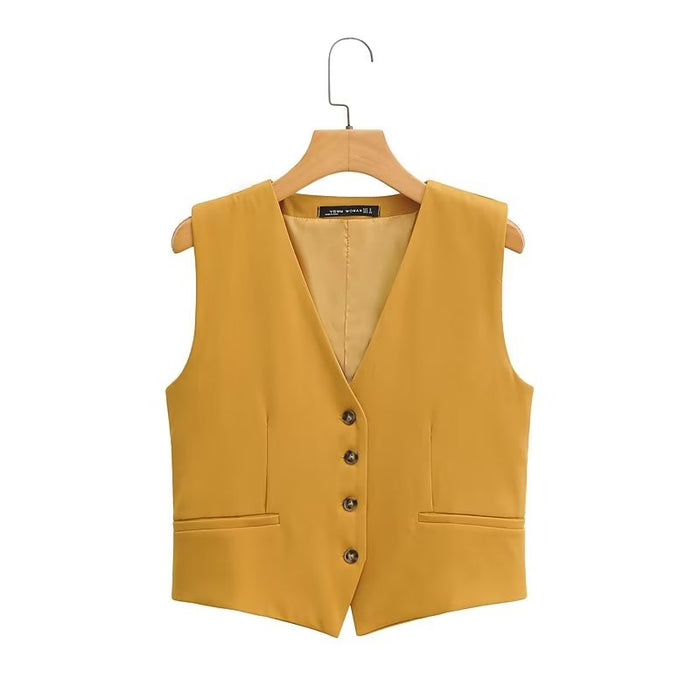 Spring Women Bottoming Waistcoat Linen Vest