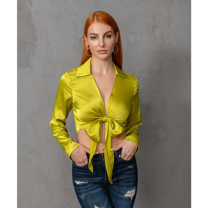 Bundle Long Sleeved Top Spring Sexy V Neck Shirt