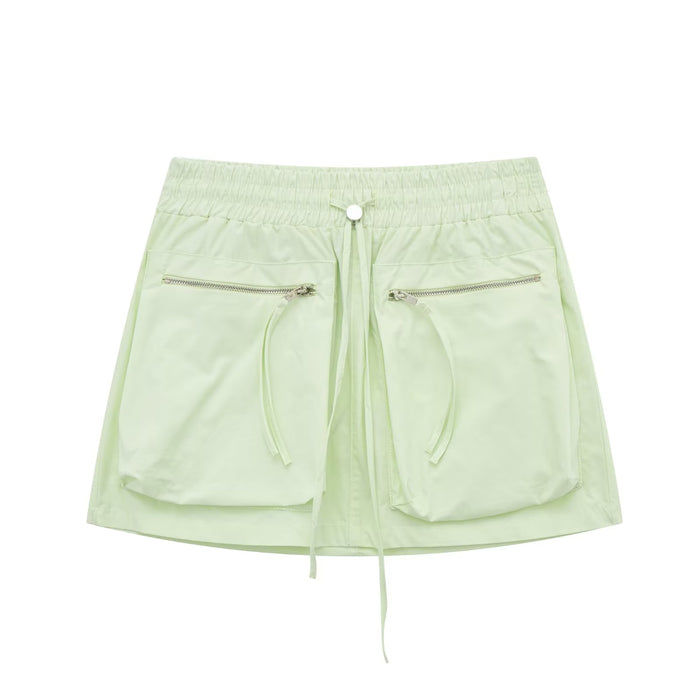 Summer Women Clothing Pocket Decoration Short Shacket Mini Skirt