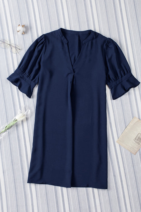 Solid Color Shirt Dress Women Spring Summer Solid Color Simple Casual Ice Silk Wrinkle Dress Women