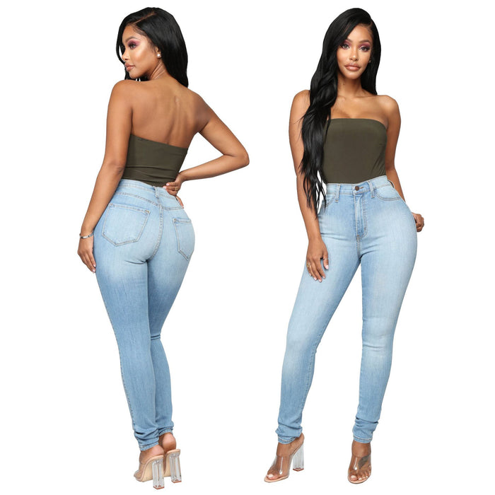 Slim-fit High Waist Women Denim Skinny Pants