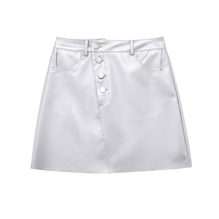 Women Clothing Shacket High Waist Stitching Skirt