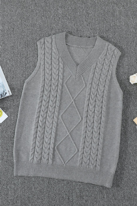 Knitted Vest Women Autumn Winter Knitted Wool Pattern Pullover Sweater