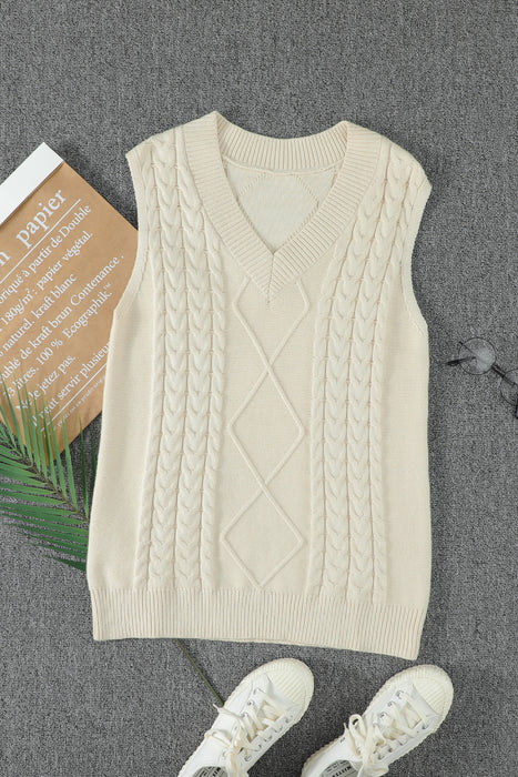 Knitted Vest Women Autumn Winter Knitted Wool Pattern Pullover Sweater