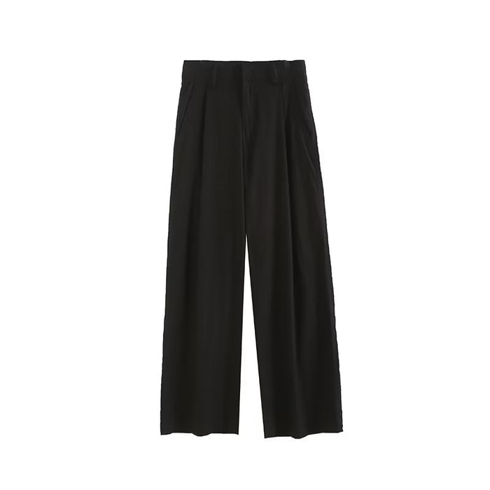 Pink Professional Wide Leg Pants Women Spring Autumn High Waist Work Pant Draping High-Grade Straight Mop Pants