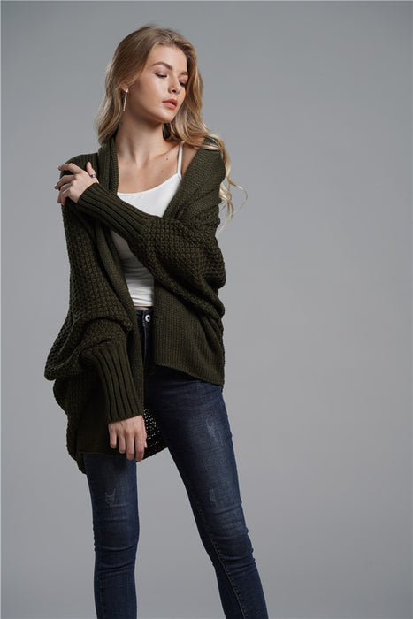 Autumn Winter Batwing Sleeve Long Knitted Cardigan Sweater Women Coat Women Sweater Women