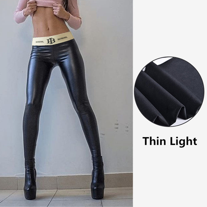 Letter Graphic Belt Faux Leather Pants Leggings Women High Waist Women Pants