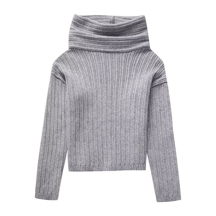 Fall Women Clothing Simple Classic Turtleneck Knitting Pullover