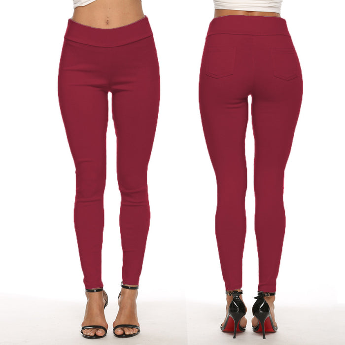 Autumn Women High Waist Skinny Pants Cropped Pants  Pencil Pants Casual Pants