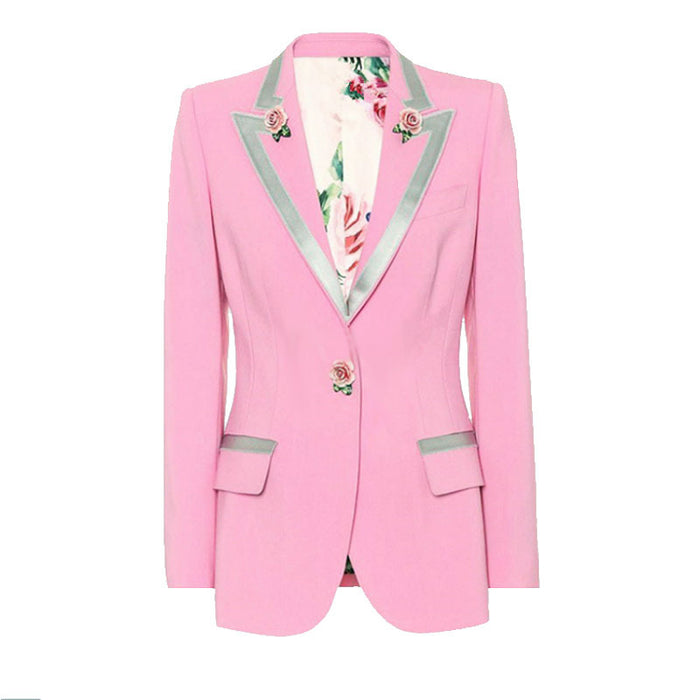 Rose Buckle Small Blazer High Quality Women