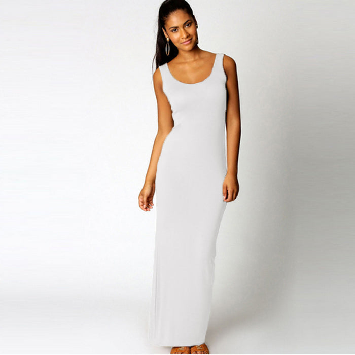 Summer Casual Women Clothing Sexy Vest Maxi Dress Sleeveless Slim Dress