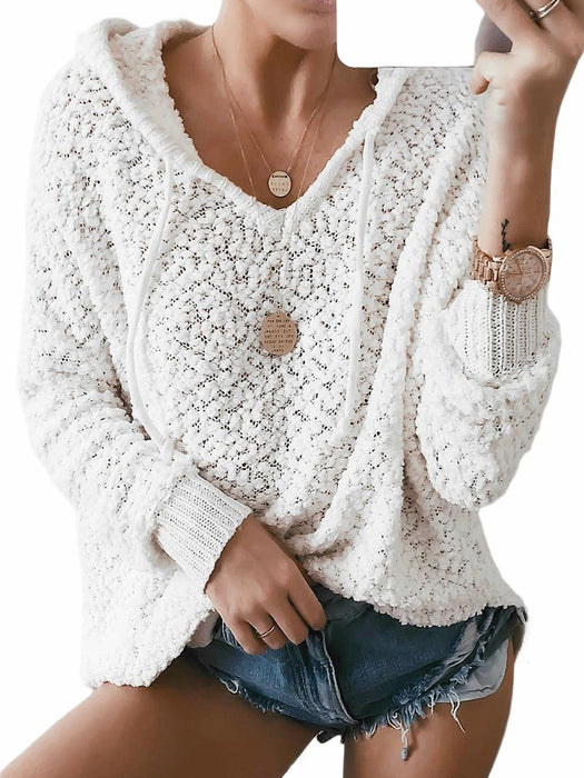 Autumn Winter Pullover Hoodie Coat Knitted Sweater