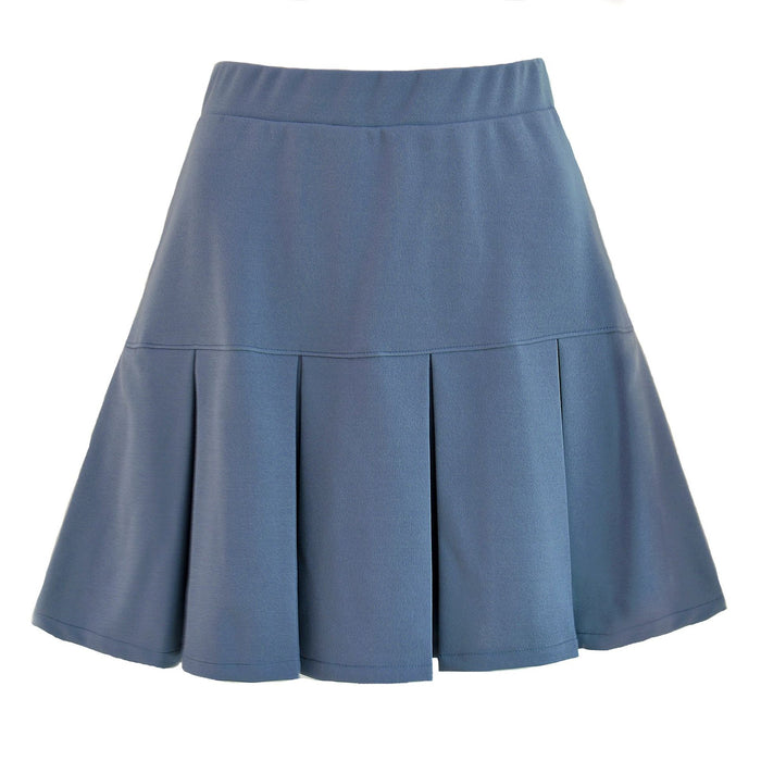 Autumn Winter Skirt Elastic High Waist Pleated Skirt Solid Color All-Matching Pleated Skirt Skirt