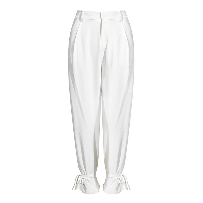 White Suit Set Women Elegant Spring Design Wide Leg Pants two piece set Western