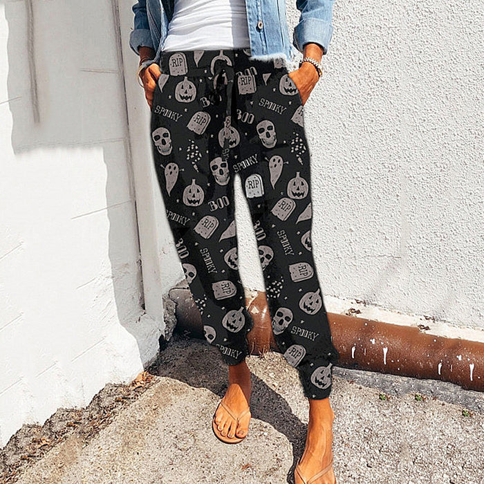 Summer Women Clothing Popular Loose Floral Print Casual Pants