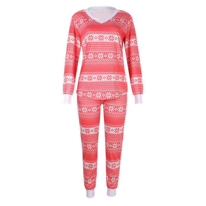 Autumn Winter Women Clothing Popular Deer Printed Long Sleeve Loose Casual Christmas Suit