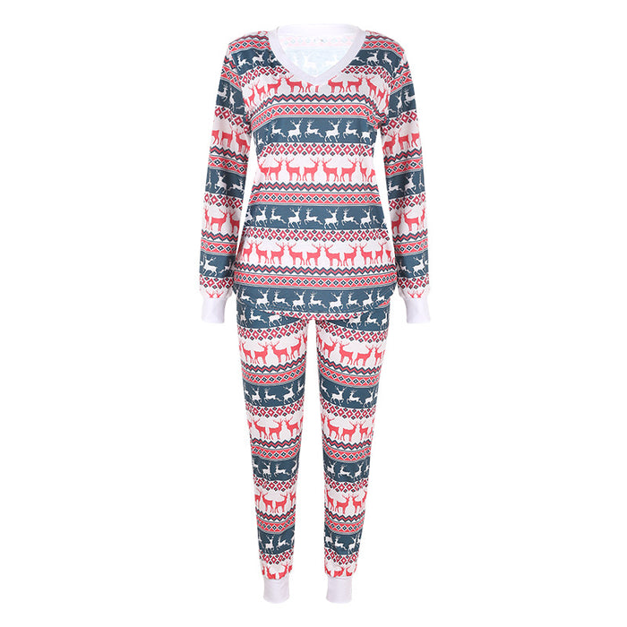 Autumn Winter Women Clothing Popular Deer Printed Long Sleeve Loose Casual Christmas Suit