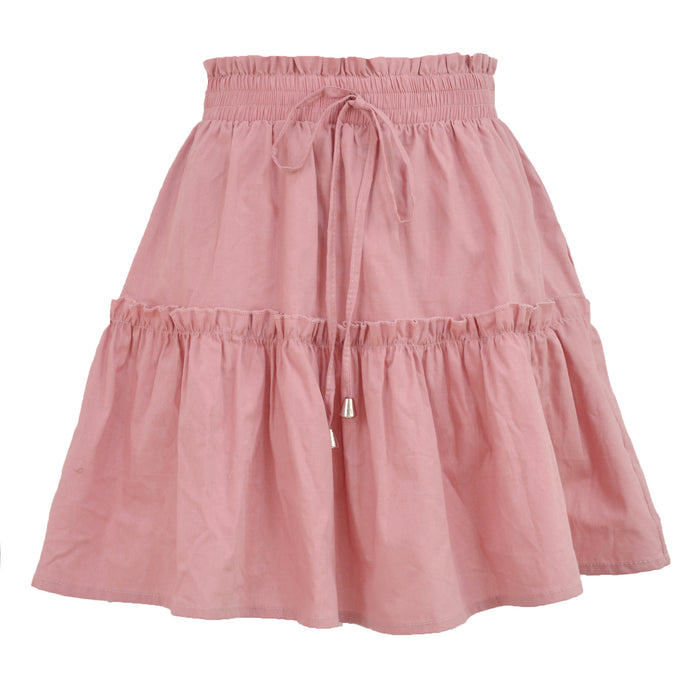 Short Skirt High Waist Elastic Solid Skirt