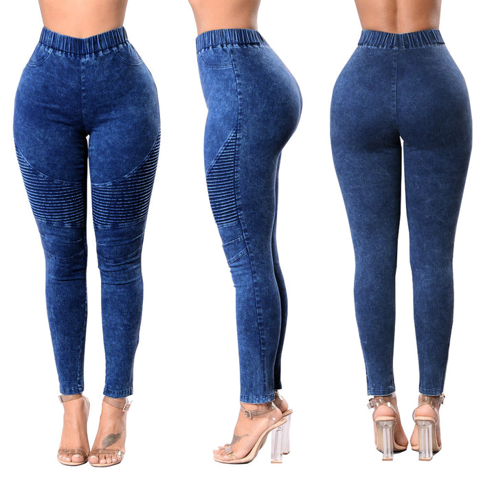 High Waist Hip Lift Women Jeans Multicolor Slim Fit Hip Raise Skinny Pants