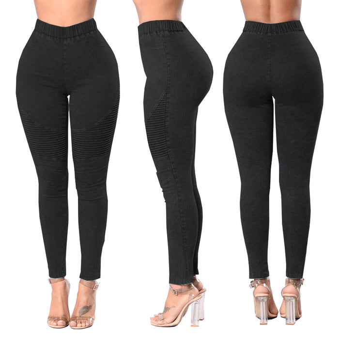 High Waist Hip Lift Women Jeans Multicolor Slim Fit Hip Raise Skinny Pants