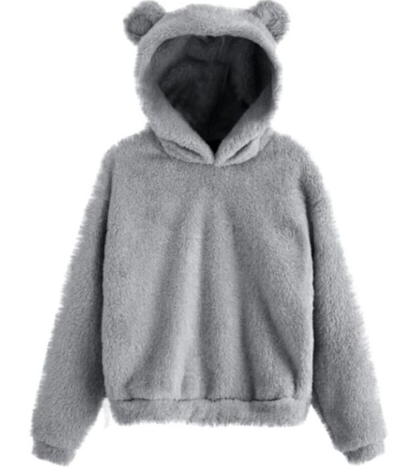 Autumn Winter Fluffy Rabbit Ears Hooded Warm Plus size