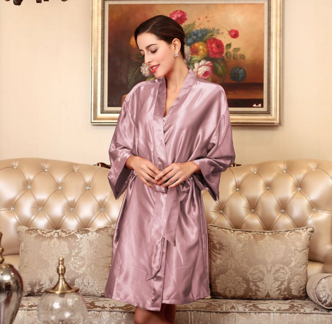 Pajamas Women  Spring Summer Silk Ice Silk Robe Foreigners plus Size Bathrobe Morning Gowns Ladies Summer Loungewear