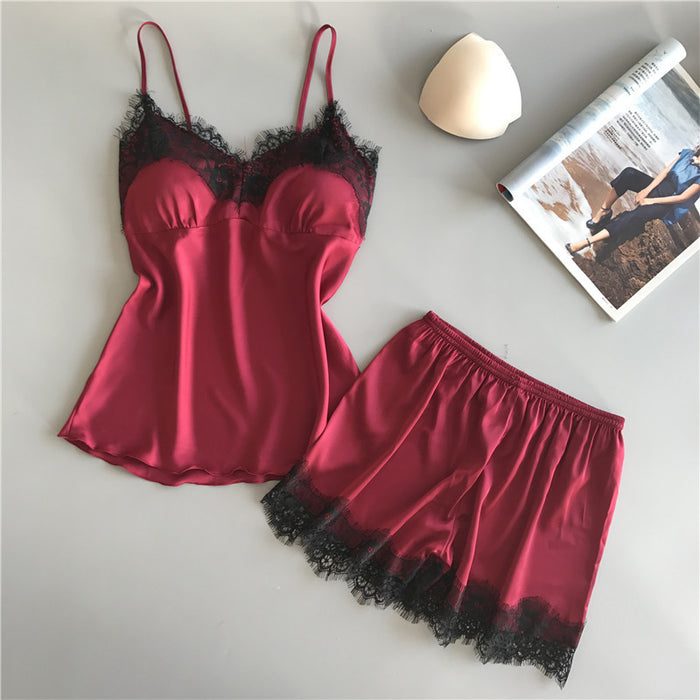 Women Sexy Lingerie Sexy Split Lace Pajamas Sexy Set