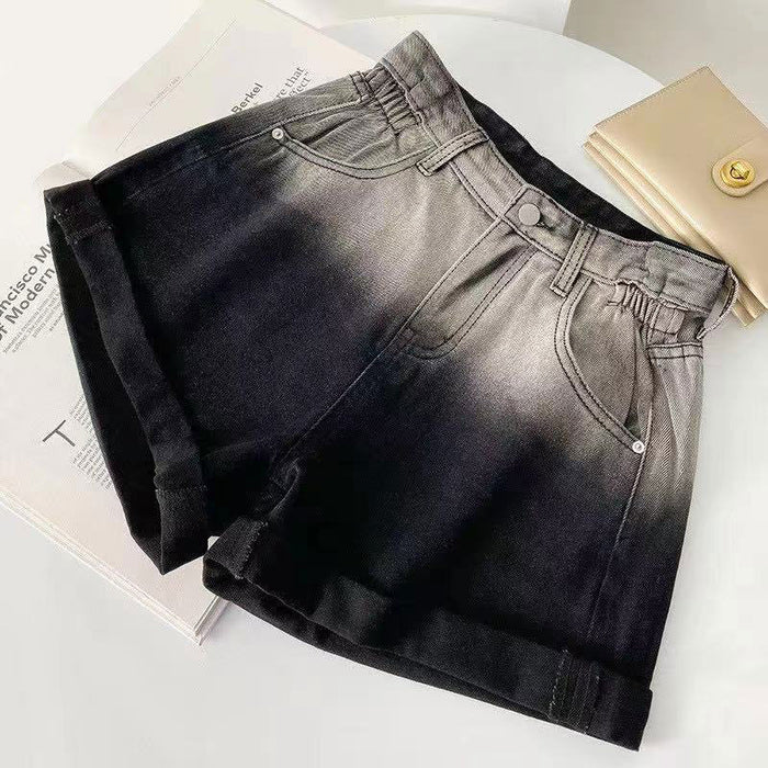 Summer Gradient Denim Shorts Women Jeans