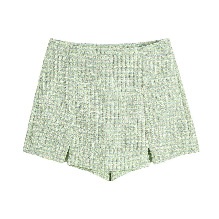 Spring Summer New Women Texture Short Pantskirt Fashion Casual Shorts Tweed