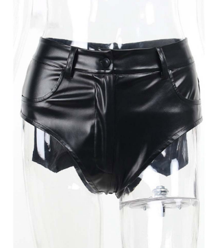 Leather Shorts Women Autumn Winter High Waist Hip Faux Leather Base Elasticity Tight Sexy  Pants Ultra Short Leather Pants