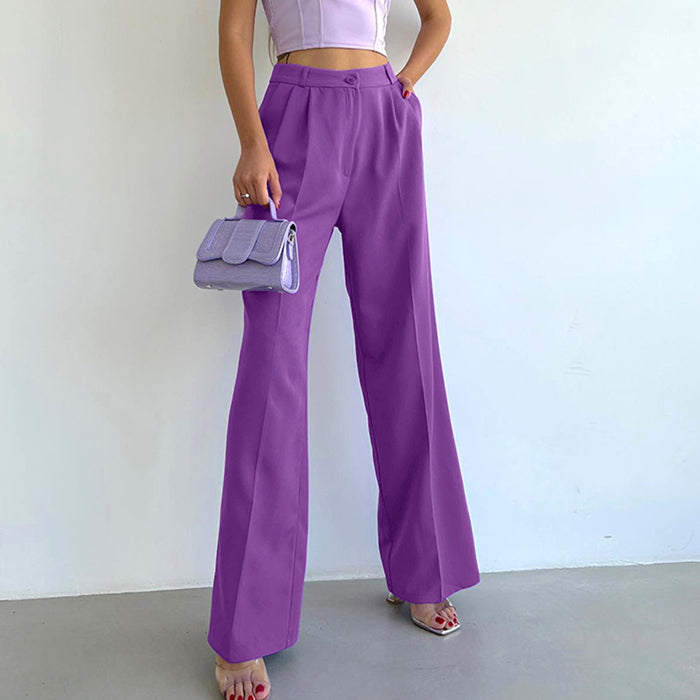 Summer Trousers Loose  Slimming Elegant Wide Leg Pants Draping Casual Pants Loose Women  Wear Work Pant