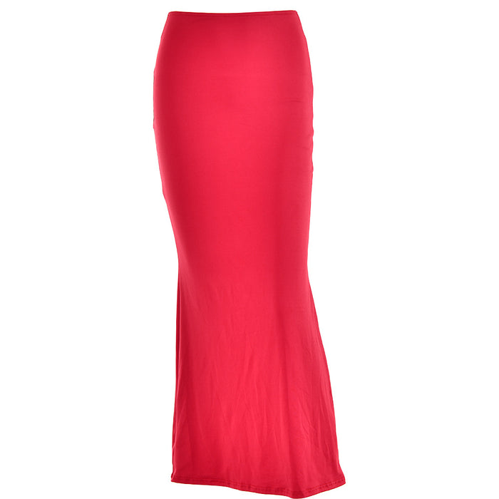 Fall Sexy Trend All Matching Slim Fit Solid Color Sheath Long Skirt Women