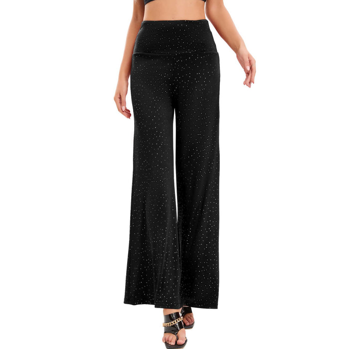 Light Diamond Casual High Waist Yoga Pants Wide Leg Trousers