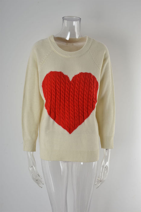 Knitwear Women Autumn Winter Women Knitwear Heart Trendy Pullover Sweater Women