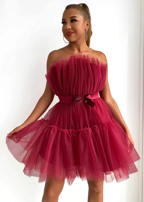 Top Mesh Graceful Bow Tutu Dress Women