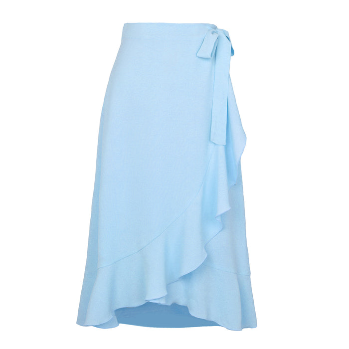 Summer Self-Tie Irregular Asymmetric Sheath Solid Skirt Women Clothing Skirt