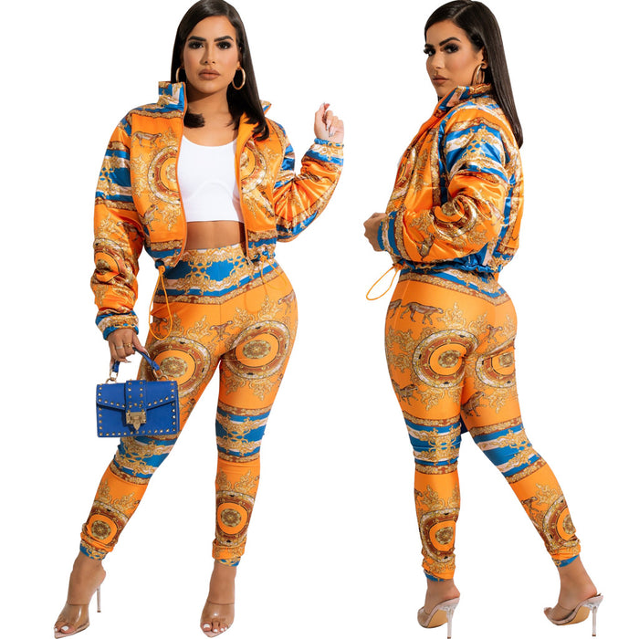 Platform Casual Digital Printing Suit Two-Piece Set