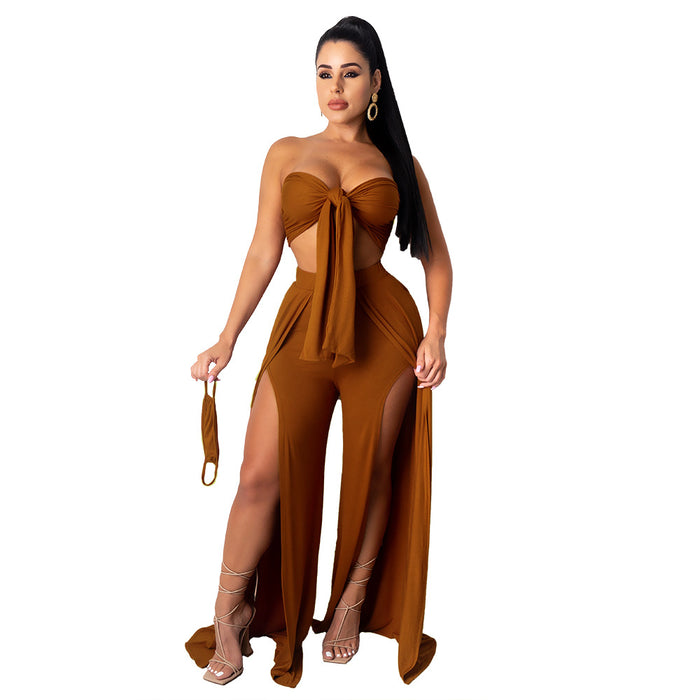 Classic Product Solid Color Split Sexy Suit