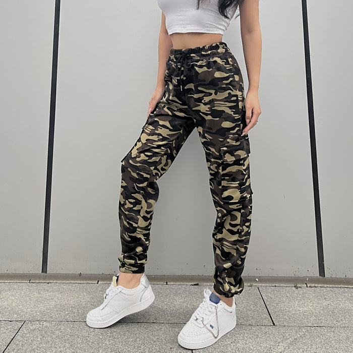 Sports Pants Camouflage Random Printing Ankle Banded Pants Casual Trousers Street Trend Women Sweatpants