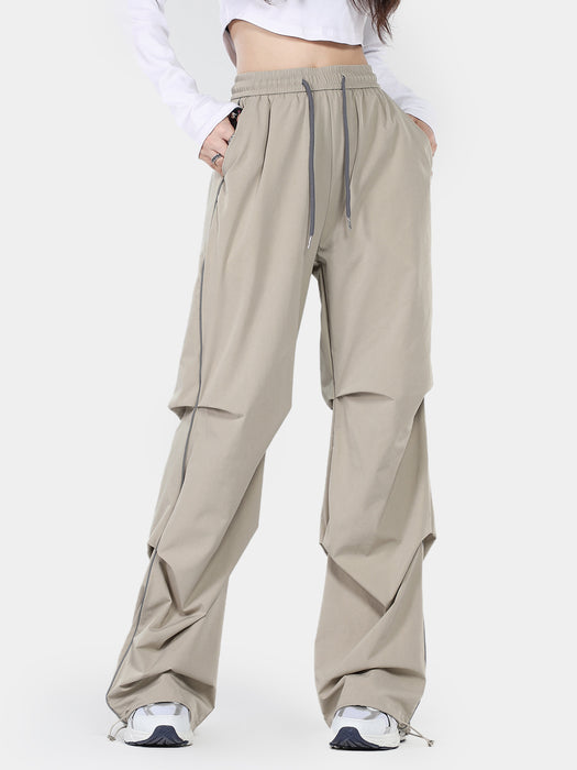 Oreeta Pants Mop Pants Women  Pink Pants Loose Casual Pants   Straight Pleated Paratrooper Pants