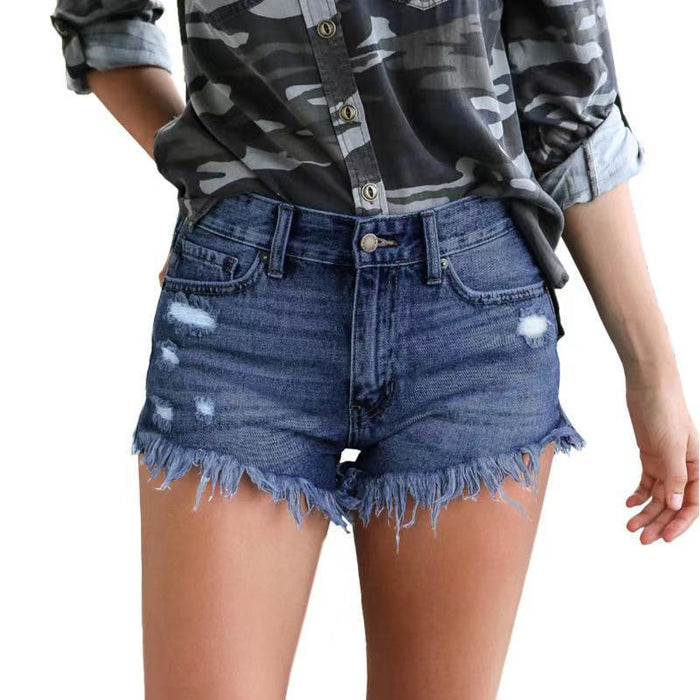 Supply Ripped Tassel Denim Shorts Women