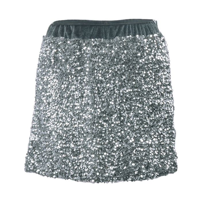 Sexy Sequined Skirt for Women Spring Sexy High Waist Slimming Child Hip Skirt for Women