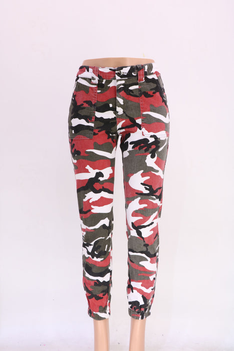 Autumn Winter  New Women Clothes Camouflage Workwear Hip Hop Casual Pants Loose Street Harem Denim Trousers