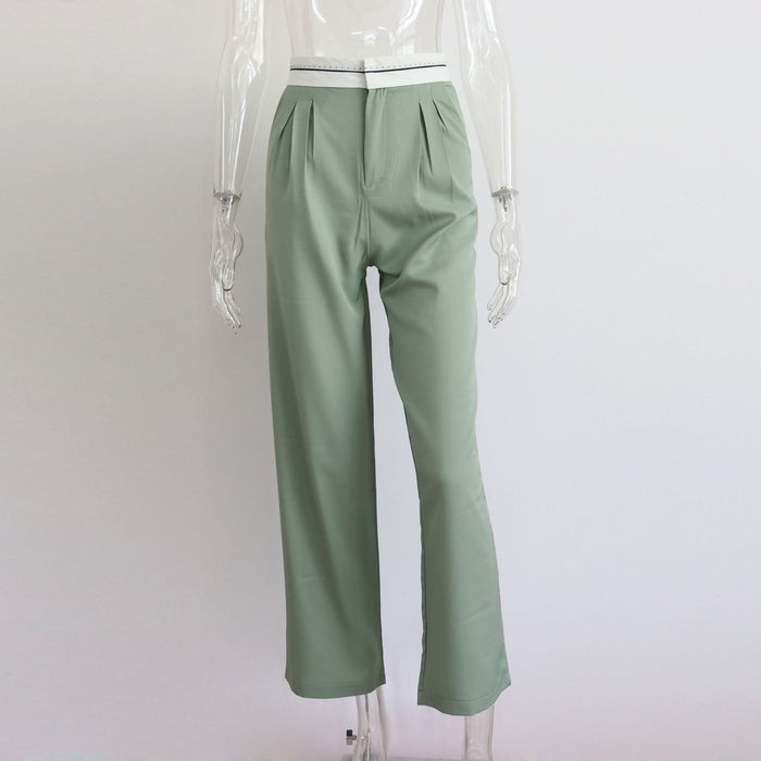 Spring Summer High Waist Straight Pants Casual Loose Trousers Women Clothing All Match Work Pant Wide Leg Pants Women