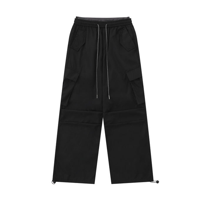 Oreeta Cargo Summer Drawstring Japanese Overalls Women  Loose Multifunction Brand Adjustable Wide Leg Pants